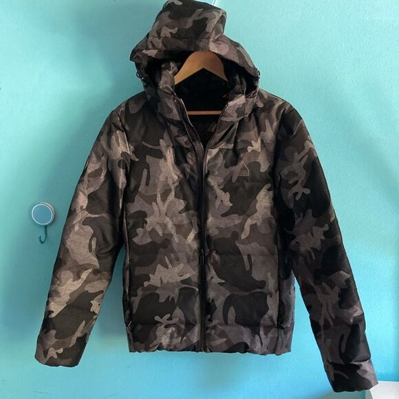 Superdry Mens Size S Echo Quilt Puffer in Marl Camo NEW with Tags